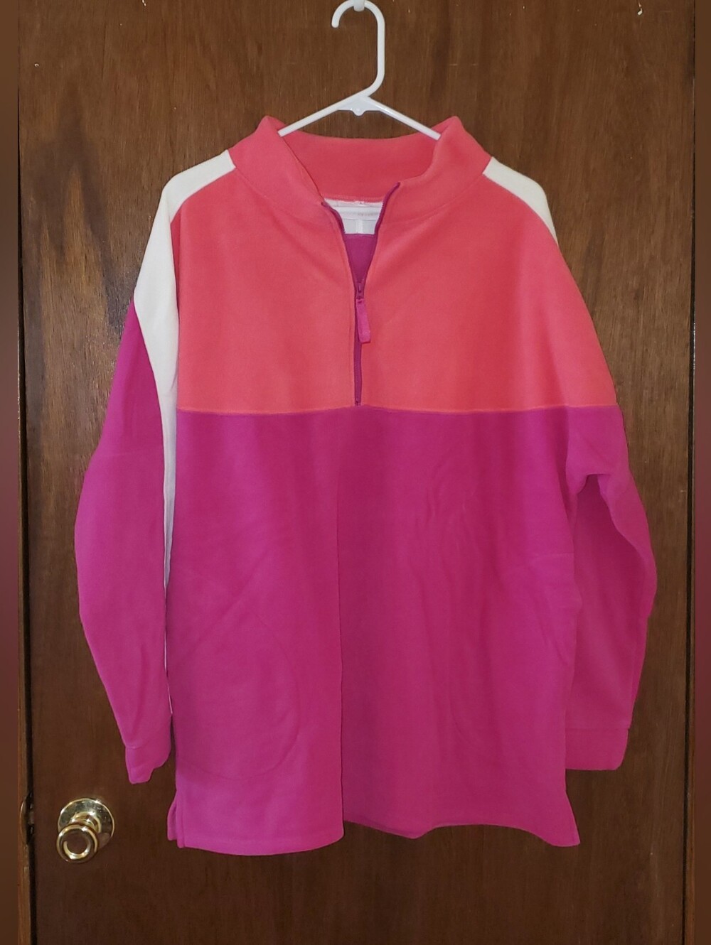 NWOT Belle Kim Gravel Colorblock Half-Zip Pullover Fleece Sz 1x